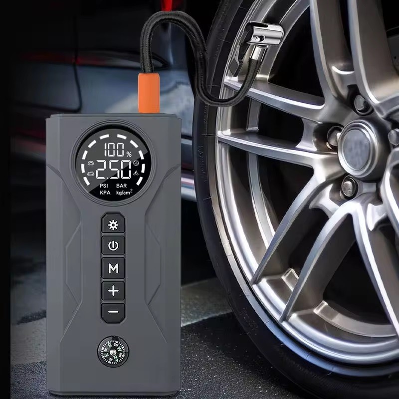 4-in-1 Car Power Bank Jump Starter 16000mah Charger Lithium Battery Pack Portable  Battery Booster Tyre Air Pump Inflator