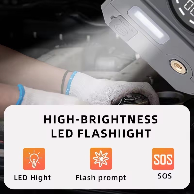 4-in-1 Car Power Bank Jump Starter 16000mah Charger Lithium Battery Pack Portable  Battery Booster Tyre Air Pump Inflator