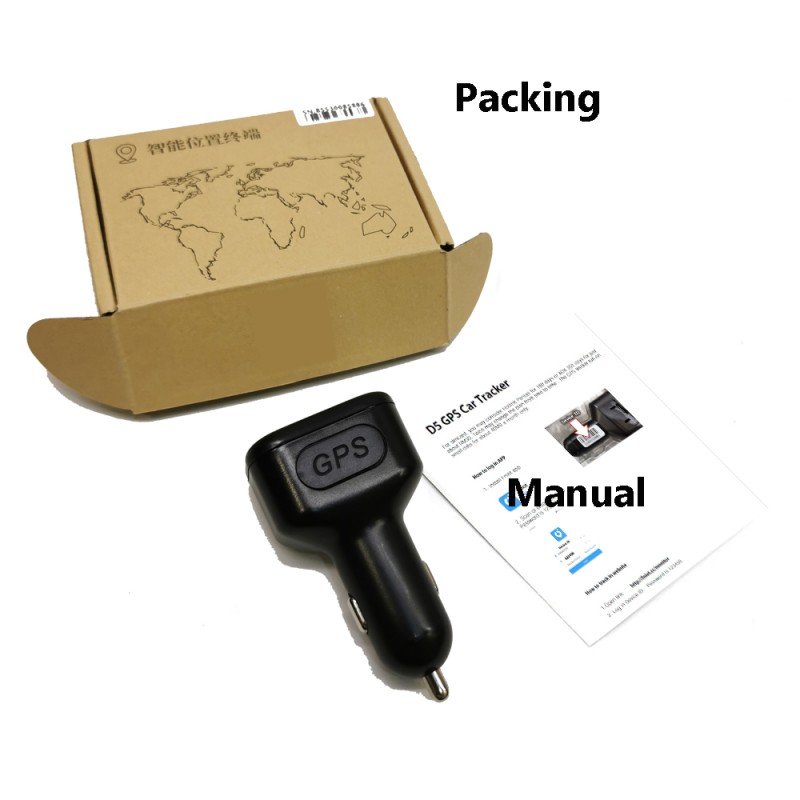 D5 Spy Car Charger GPS Real-time Tracker Cigarette Vehicle Lighter Dual USB Charging Port