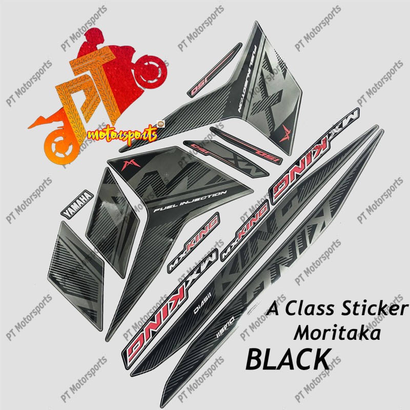 A Class Sticker MORITAKA Y15 Y15ZR MX KING 2017 ( 3 ) Body Cover Set Stripe Sticker - Black