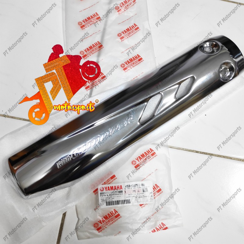 Original HLY 100%Yamaha LC135 V1 Muffler Protector Cover Exhaust Ekzos Chrome